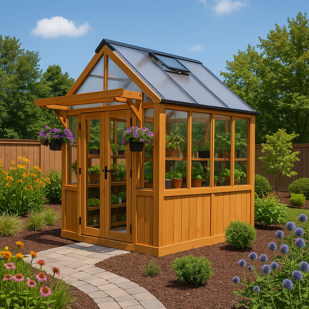 SMHearth Evergrove 7x8 Cedar Greenhouse