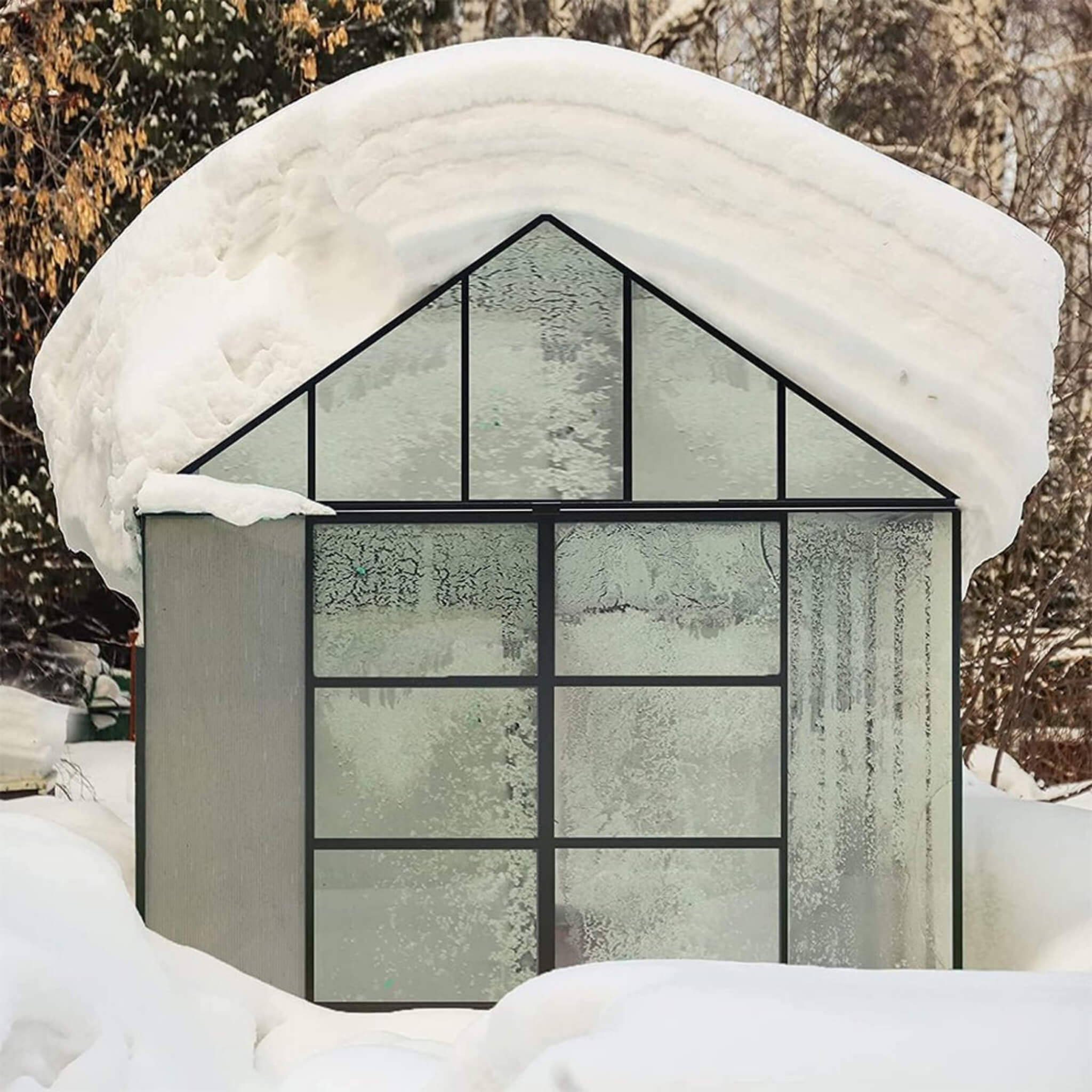 10FT X 12FT Heavy-Duty Outdoor Walk-In Polycarbonate Patio Greenhouse With Sliding Doors & Vents