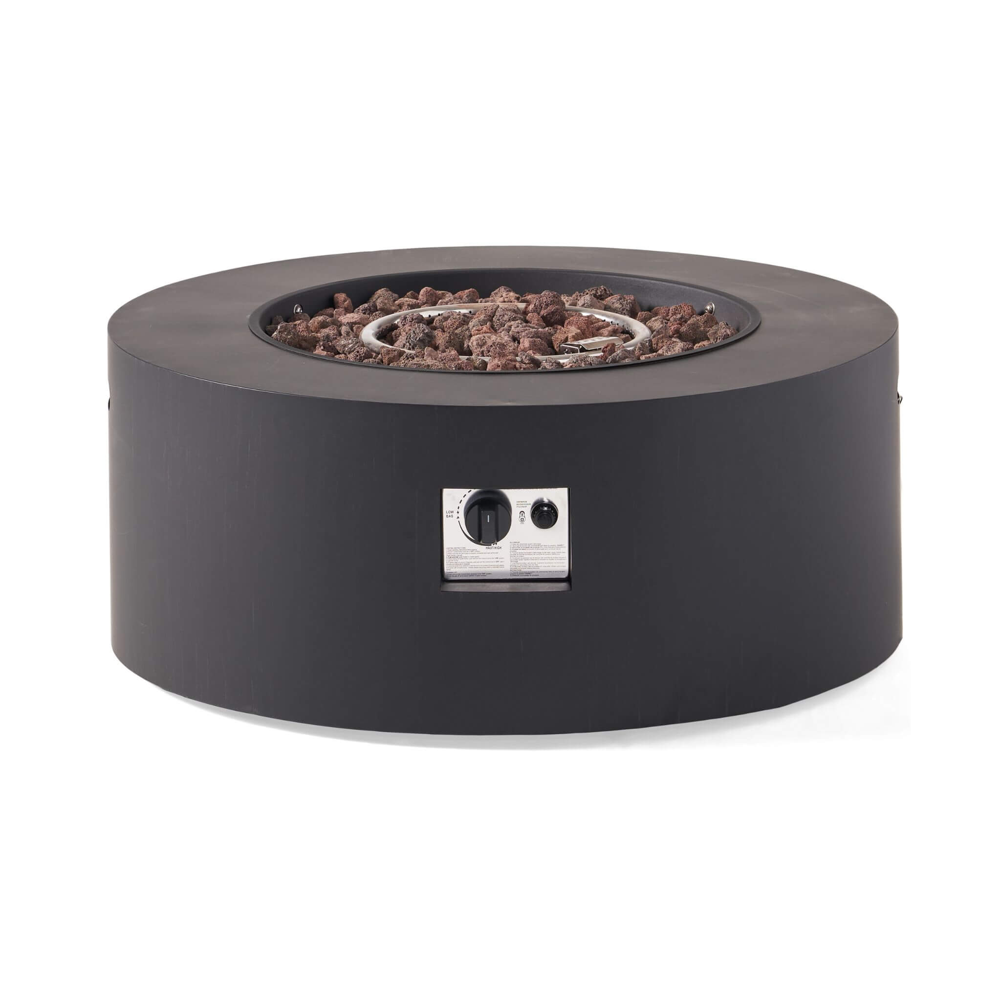 Modern 32-Inch 40K BTU Round Iron Propane Fire Pit