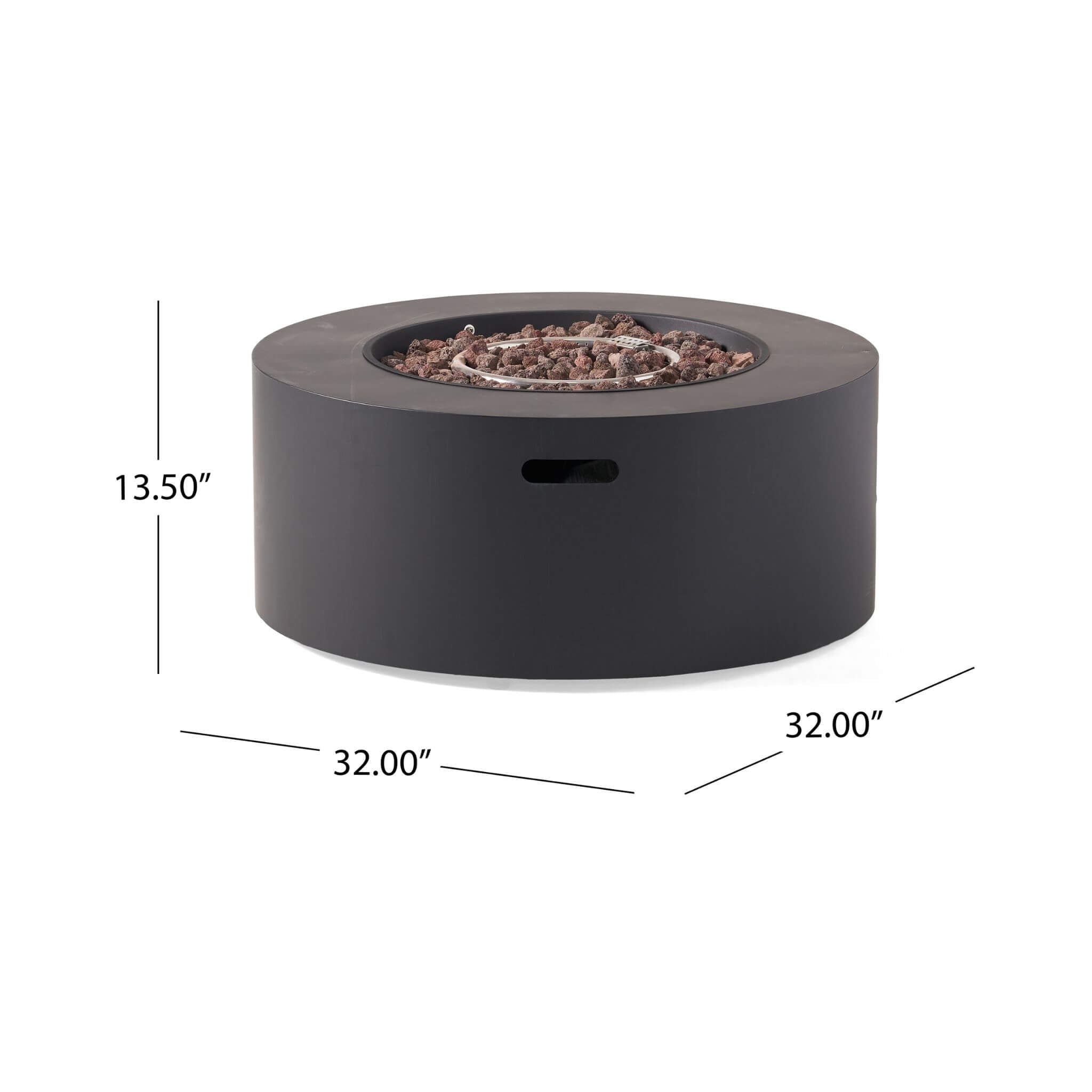 Modern 32-Inch 40K BTU Round Iron Propane Fire Pit