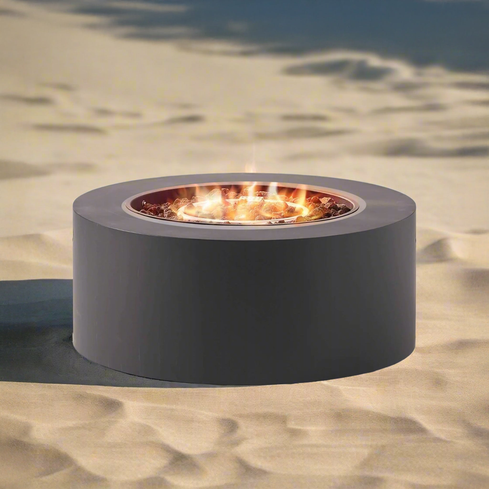 Modern 32-Inch 40K BTU Round Iron Propane Fire Pit