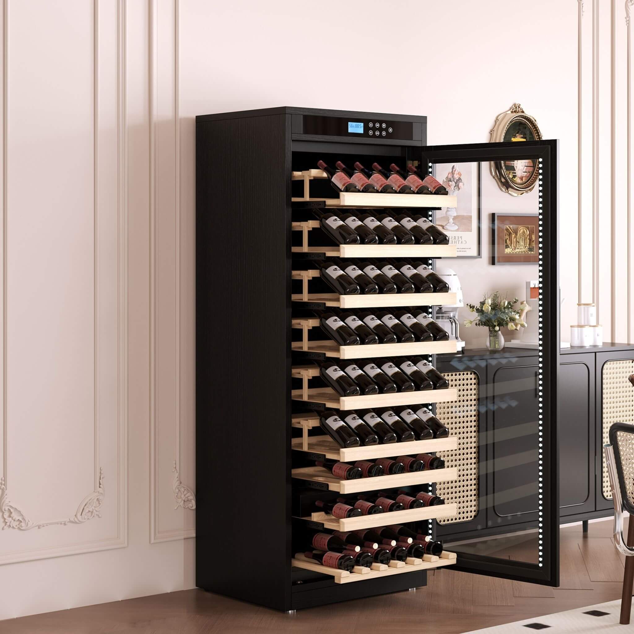 Nuvia Premium Smart Temperature-Controlled Multi-Tier Wine Cabinet For Home And Bar
